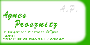 agnes prosznitz business card